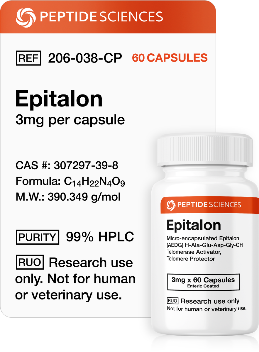 Epitalon 3mg (60 capsules) (Telomere Length)