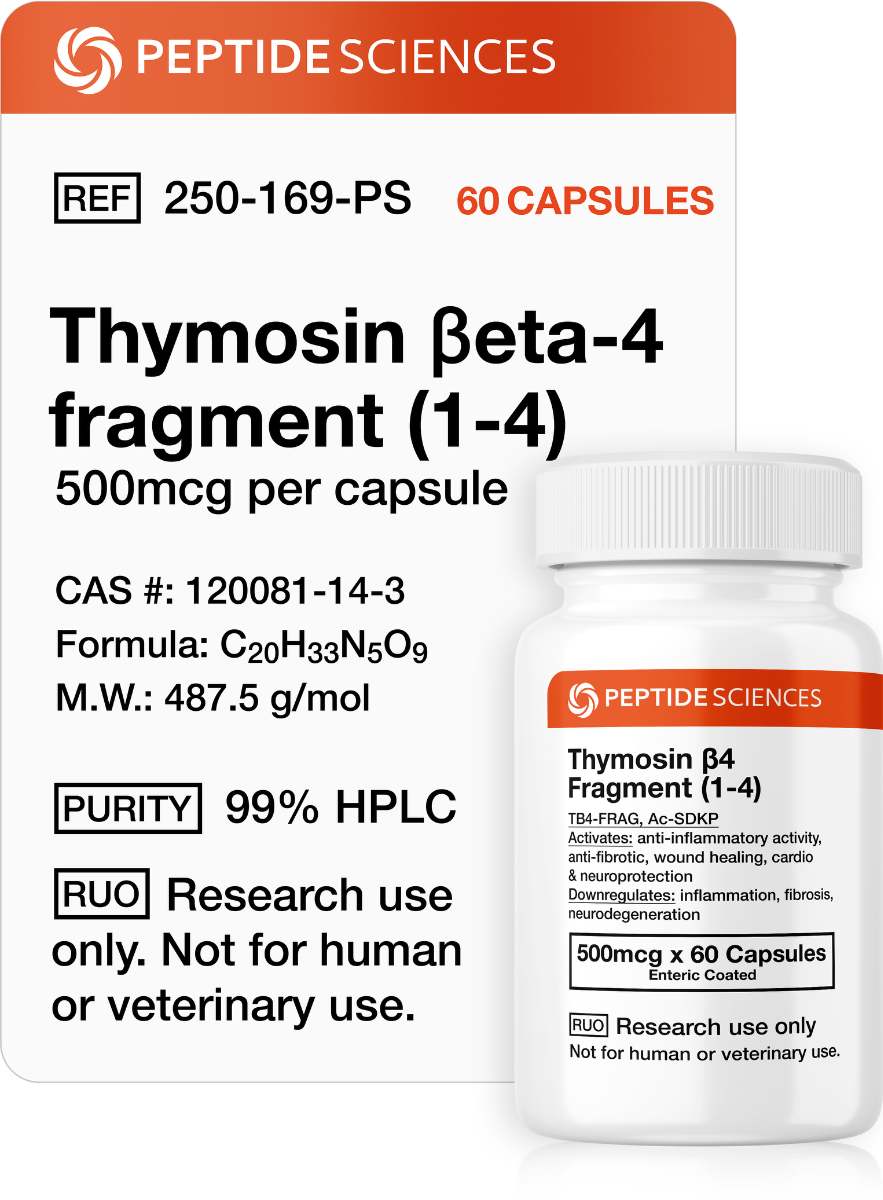 Thymosin Beta-4 Fragment (1-4) (Ac-SDKP) 500mcg (60 Capsules)